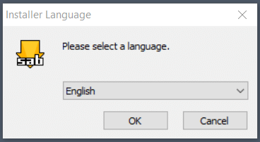 SABnzbd setup wizard language selection screen.
