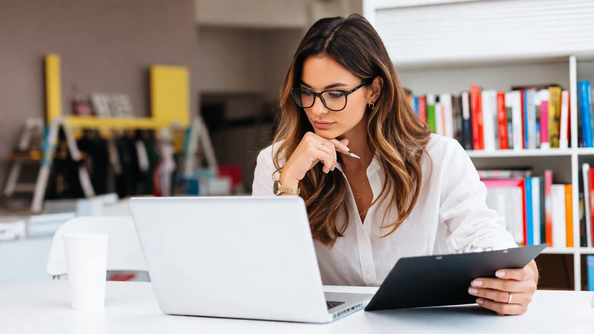 Person working at a laptop