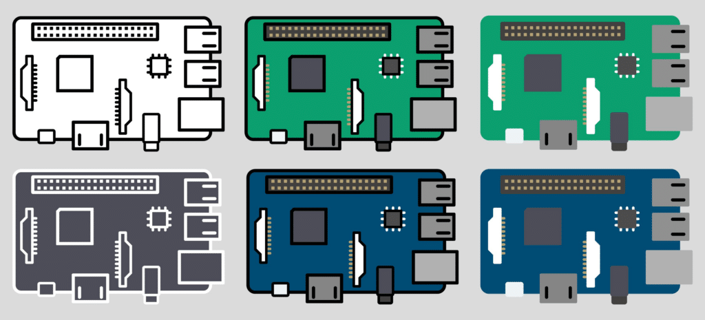 Six icons of the best single board computers.
